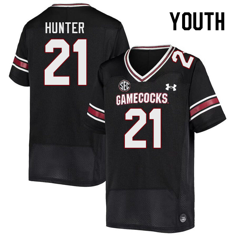 Youth #21 Kelvin Hunter South Carolina Gamecocks College Football Jerseys Stitched-Black